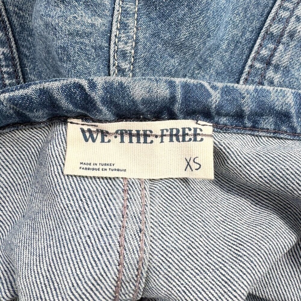NWT Free People Reina Cargo Long Jean Shorts Blue XS - Picture 5 of 13